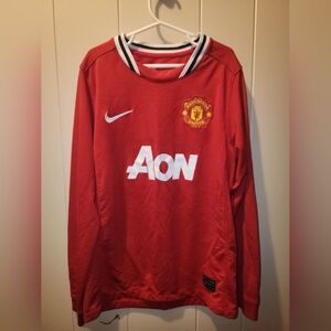 Nike Red Manchester United Long Sleeve Jersey